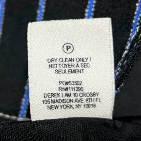 Derek Lam 10 Crosby Black Blue Pinstripe Blazer Jacket Womens Size 4 - Picture 7 of 7